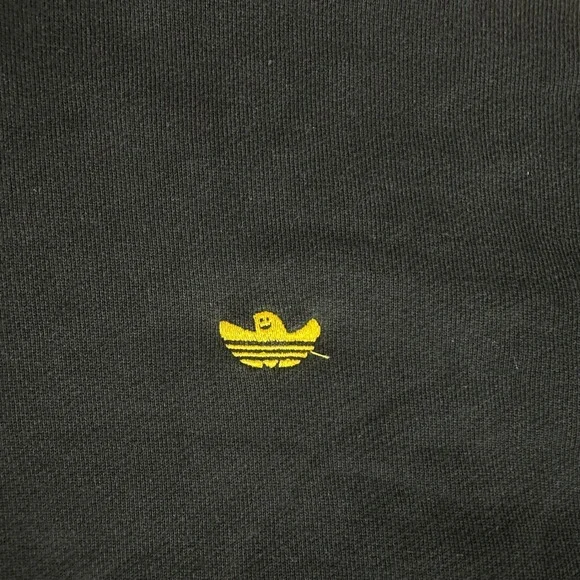 Adidas Black & Gold 3 Stripe Pullover Hoodie Sweatshirt Mens Size Medium M - Picture 2 of 10